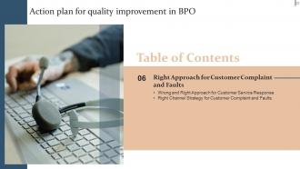 Action Plan For Quality Improvement In BPO Powerpoint Presentation Slides