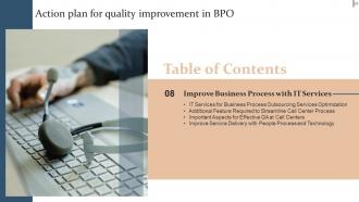 Action Plan For Quality Improvement In BPO Powerpoint Presentation Slides