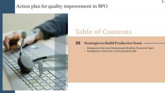 Action Plan For Quality Improvement In BPO Powerpoint Presentation Slides