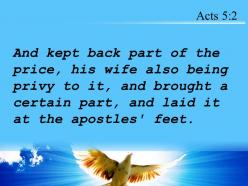 Acts 5 2 put it at the apostles feet powerpoint church sermon