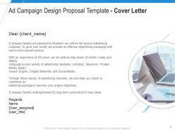 Ad Campaign Design Proposal Template Powerpoint Presentation Slides