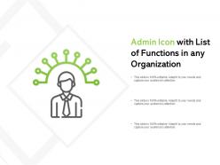Admin icon with list of functions in any organization