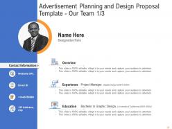 Advertisement Planning And Design Proposal Template Powerpoint Presentation Slides