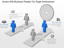 Ag arrows with business peoples for target achievement powerpoint template slide