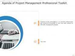 Agenda of project management professional toolkit project management professional toolkit