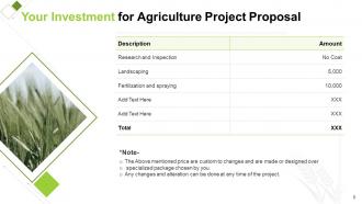 Agriculture project proposal powerpoint presentation slides