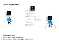 Ah puzzles on ant back for teamwork powerpoint template