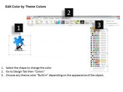 Ah puzzles on ant back for teamwork powerpoint template