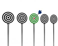 Aiming and hitting target stock photo