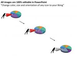 Al business man pushing piece of pie chart flat powerpoint design