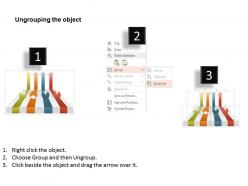 Am four colored arrows and pie charts powerpoint template