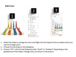 Am four colored arrows and pie charts powerpoint template