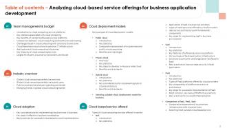 Analyzing Cloud Based Service Offerings For Business Application Development Complete Deck Graphical Impactful