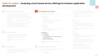 Analyzing Cloud Based Service Offerings For Business Application Development Complete Deck Graphical Downloadable