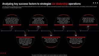 Analyzing Key Success Factors To Strategize Car Dealership Company Overview