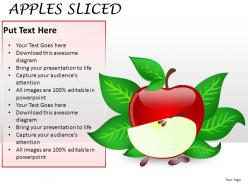 Apples sliced powerpoint presentation slides