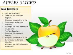 Apples sliced powerpoint presentation slides