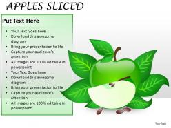 Apples sliced powerpoint presentation slides