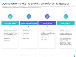 Application of merger strategy to increase financial capacity and increase customer base complete deck