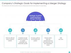 Application of merger strategy to increase financial capacity and increase customer base complete deck