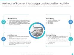 Application of merger strategy to increase financial capacity and increase customer base complete deck