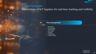 Applications Of IoT Logistics For Real Time Tracking And Visibility Powerpoint Presentation Slides IoT CD Graphical Impressive