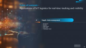 Applications Of IoT Logistics For Real Time Tracking And Visibility Powerpoint Presentation Slides IoT CD Idea Interactive