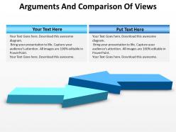 Arguments comparison of views 3d arrows pointing towards each other powerpoint templates 0712