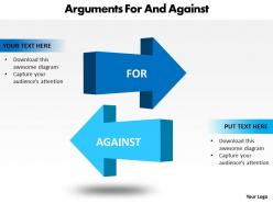 Arguments for and against shown by 3d arrows powerpoint diagram templates graphics 712