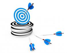 Arrow on target success illustration stock photo