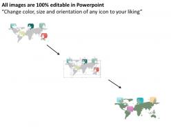 As world map with icons for global networking powerpoint template