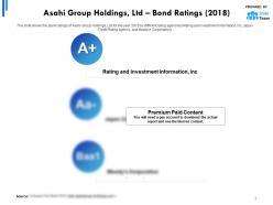 Asahi group holdings ltd bond ratings 2018