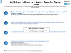 Asahi group holdings ltd business expansion strategy 2018