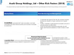 Asahi group holdings ltd other risk factors 2018