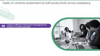 Assessment Of Staff Productivity Across Workplace Powerpoint Presentation Slides