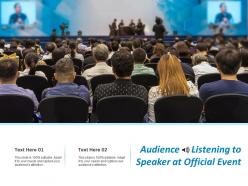 Audience listening to speaker at official event