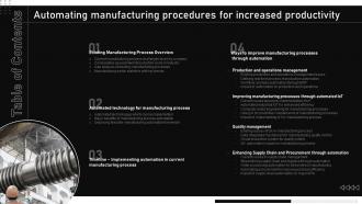 Automating Manufacturing Procedures For Increased Productivity Powerpoint Presentation Slides