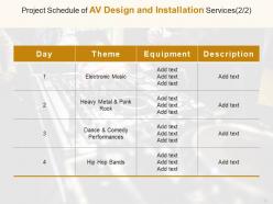 AV Design And Installation Services Proposal Powerpoint Presentation Slides