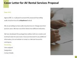 AV Rental Services Proposal Powerpoint Presentation Slides