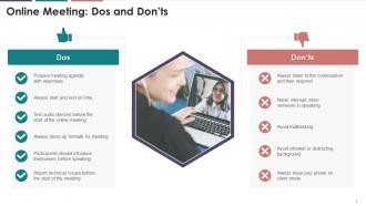 Barriers And Dos And Donts Of An Online Meeting Training Ppt