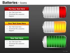 Batteries icons powerpoint presentation slides db