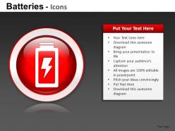 Batteries icons powerpoint presentation slides db