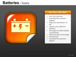 Batteries icons powerpoint presentation slides db