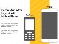 Before and after layout with mobile phone example ppt presentation