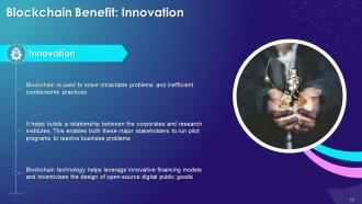 Benefits of Blockchain Technology Training Module on Blockchain Technology and its Applications Training Ppt