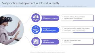 Best Practices To Implement AI Into Virtual Reality