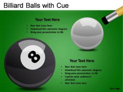 Billiard balls with cue powerpoint presentation slides