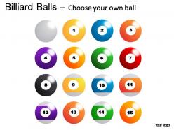 Billiard balls with cue powerpoint presentation slides