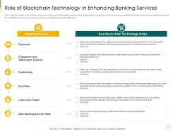 Blockchain technology to enhance digitalization in banking sector powerpoint presentation slides