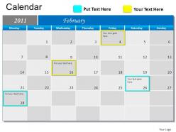 Blue calendar 2011 powerpoint presentation slides